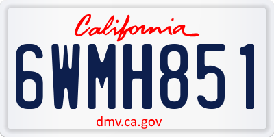CA license plate 6WMH851