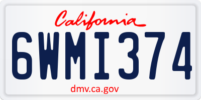 CA license plate 6WMI374