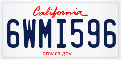CA license plate 6WMI596