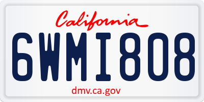CA license plate 6WMI808