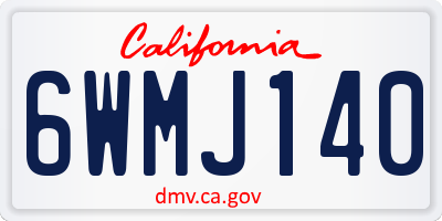 CA license plate 6WMJ140