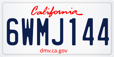 CA license plate 6WMJ144