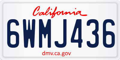 CA license plate 6WMJ436