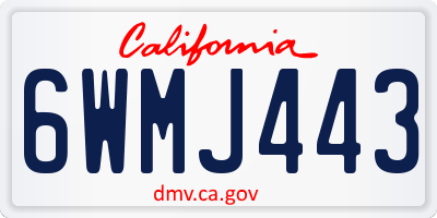 CA license plate 6WMJ443