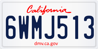 CA license plate 6WMJ513