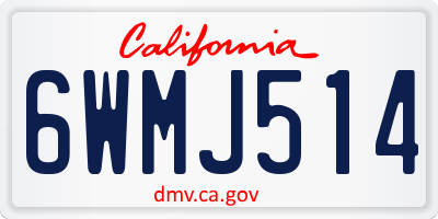 CA license plate 6WMJ514