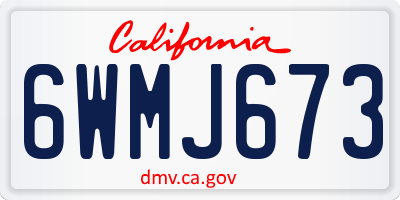 CA license plate 6WMJ673