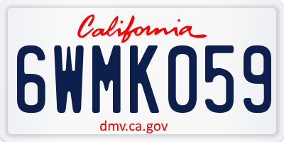 CA license plate 6WMK059