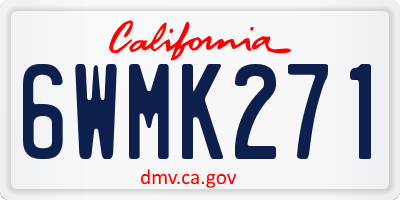 CA license plate 6WMK271