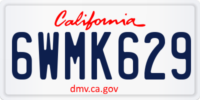 CA license plate 6WMK629