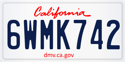 CA license plate 6WMK742