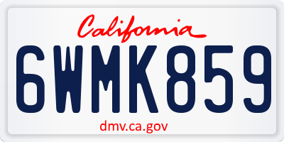 CA license plate 6WMK859