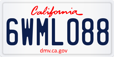 CA license plate 6WML088