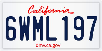 CA license plate 6WML197