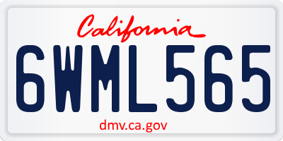 CA license plate 6WML565