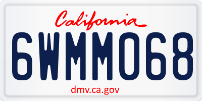 CA license plate 6WMM068