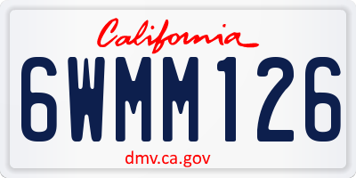 CA license plate 6WMM126