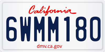 CA license plate 6WMM180