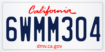 CA license plate 6WMM304