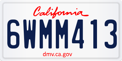 CA license plate 6WMM413