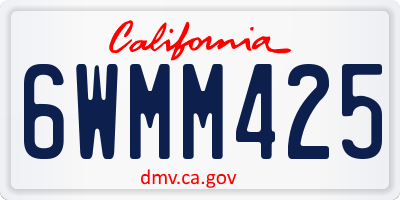 CA license plate 6WMM425