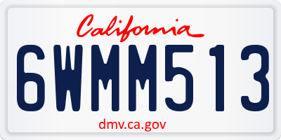 CA license plate 6WMM513