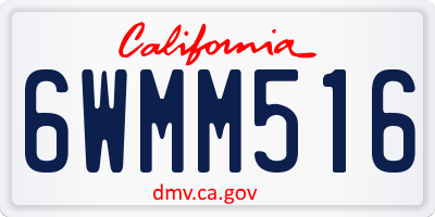 CA license plate 6WMM516