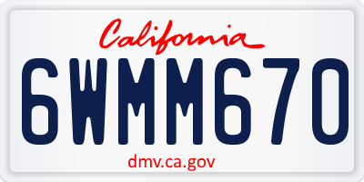 CA license plate 6WMM670