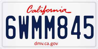 CA license plate 6WMM845