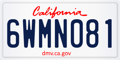 CA license plate 6WMN081
