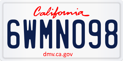 CA license plate 6WMN098