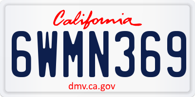 CA license plate 6WMN369