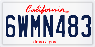 CA license plate 6WMN483