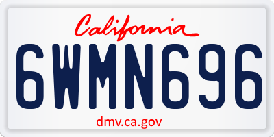 CA license plate 6WMN696