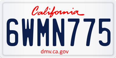 CA license plate 6WMN775