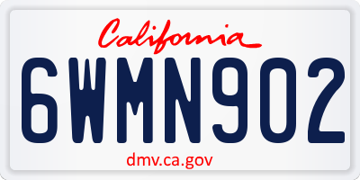 CA license plate 6WMN902