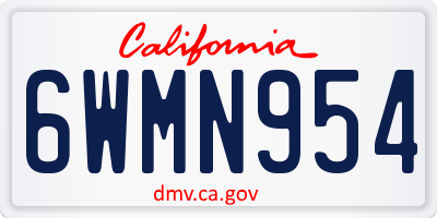 CA license plate 6WMN954