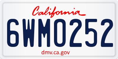 CA license plate 6WMO252