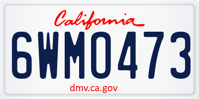 CA license plate 6WMO473