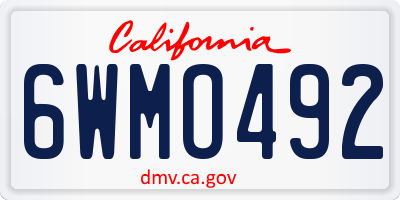 CA license plate 6WMO492