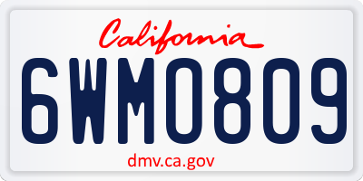 CA license plate 6WMO809