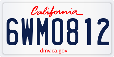 CA license plate 6WMO812
