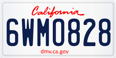 CA license plate 6WMO828