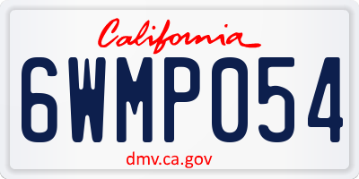 CA license plate 6WMP054