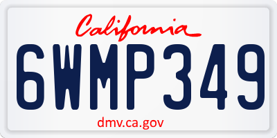 CA license plate 6WMP349