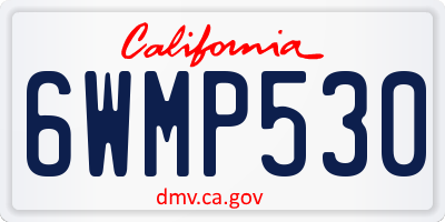 CA license plate 6WMP530