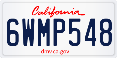 CA license plate 6WMP548