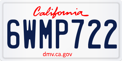CA license plate 6WMP722