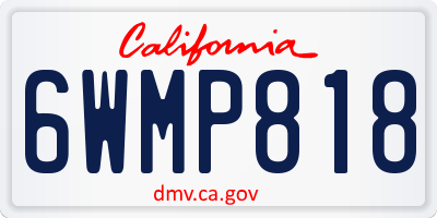 CA license plate 6WMP818