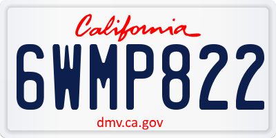 CA license plate 6WMP822